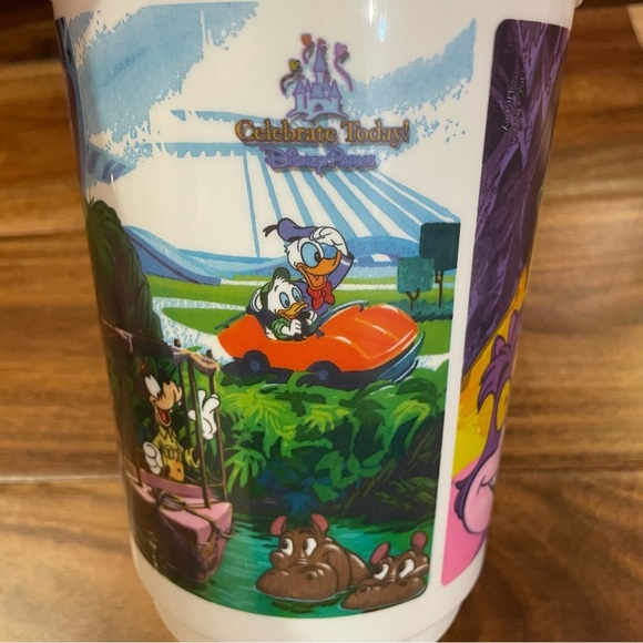 Disney Parks Haunted Railroad Cheshire Cat Mickey Souvenir Popcorn Bucket Orange - Picture 7 of 14